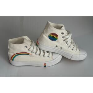 Proudly Yours High Top Sneaker  ak.kang- Converse Style Rainbow Design Sz 36 - 5